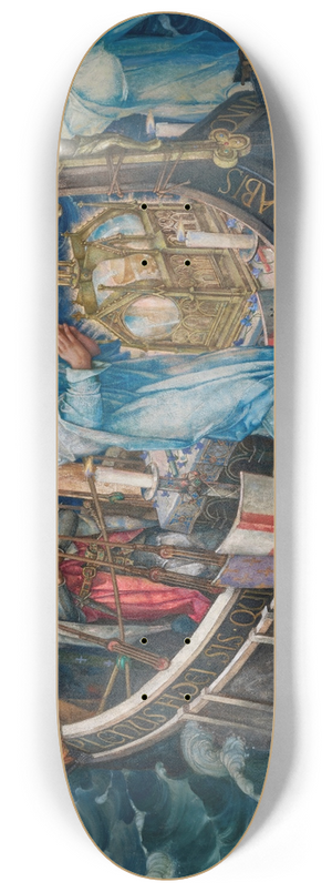 Edward Reginald Frampton - The Passage of the Holy Grail to Sarras 8.25 inch art skate deck Edward Reginald Frampton - The Passage of the Holy Grail to Sarras 8.25 inch art skate deck