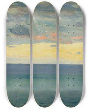 Triptych art skateboard deck of Mikhail Nesterov Sea by Mikhail Nesterov (1862-1942)