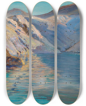 Triptych art skateboard deck of Menci Clement Crni Zrnovnica Ii by Menci Clement Crncic (1865-1930)