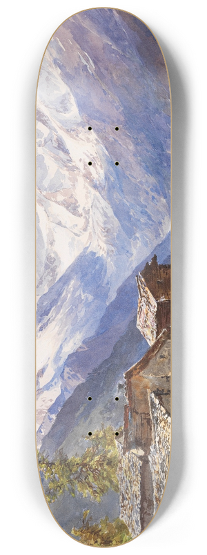 Edward Theodore Compton - Die Alpe Barneuza (Wallis) 8.25 inch art skate deck
