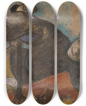 Triptych art skateboard deck of Edgar Degas The Milliner by Edgar Degas (1834-1917)
