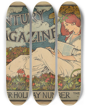 Triptych art skateboard deck of Louis Rhead Century Magazine Midsummer Holiday Number by Louis Rhead (1857-1926) Triptych art skateboard deck of Louis Rhead Century Magazine Midsummer Holiday Number by Louis Rhead (1857-1926)