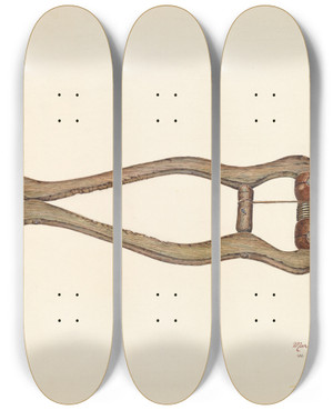 Triptych art skateboard deck of Marius Hansen Bootjack_1 by Marius Hansen