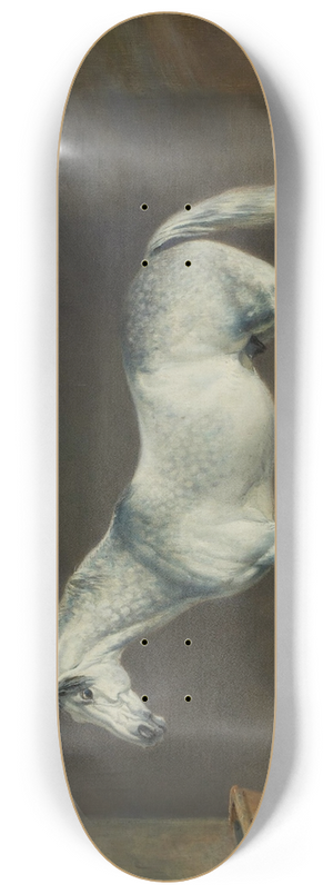 Edward Troye - Lightning (A Gray Racehorse) in a Stable 8.25 inch art skate deck