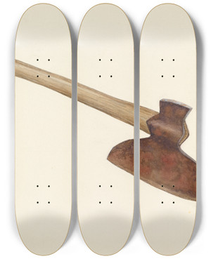 Triptych art skateboard deck of Archie Thompson Broad Axe by Archie Thompson