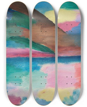 Triptych art skateboard deck of Alexej Von Jawlensky Sommertag In Ascona by Alexej Von Jawlensky (1864-1941)