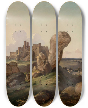 Triptych art skateboard deck of Jan Nepomucen Glowacki Submontane Landscape Ogrodzieniec by Jan Nepomucen Glowacki (1802-1847) Triptych art skateboard deck of Jan Nepomucen Glowacki Submontane Landscape Ogrodzieniec by Jan Nepomucen Glowacki (1802-1847)