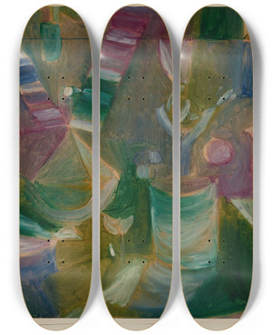 Triptych art skateboard deck of Paul Klee Zwei Vogelbilder by Paul Klee (1879-1940)