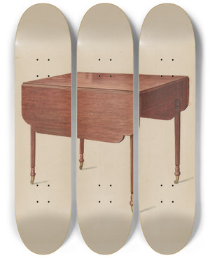 Triptych art skateboard deck of Eugene Croe General Cass Table by Eugene Croe (20-)