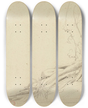 Triptych art skateboard deck of Jeanachille Benouville Racine by Jean-Achille Benouville (1815-1891) Triptych art skateboard deck of Jeanachille Benouville Racine by Jean-Achille Benouville (1815-1891)