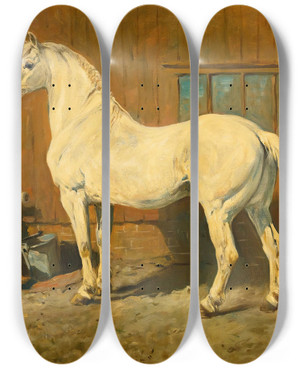 Triptych art skateboard deck of John Emms Prince And Shot by John Emms (1843-1912)