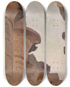Triptych art skateboard deck of Jan Cigliski Temple Capital From The Journey To Egypt by Jan Ciaglinski (1858-1913) Triptych art skateboard deck of Jan Cigliski Temple Capital From The Journey To Egypt by Jan Ciaglinski (1858-1913)