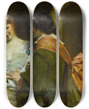 Triptych art skateboard deck of Ferdinand Roybet A Choice by Ferdinand Roybet (1840-1920) Triptych art skateboard deck of Ferdinand Roybet A Choice by Ferdinand Roybet (1840-1920)