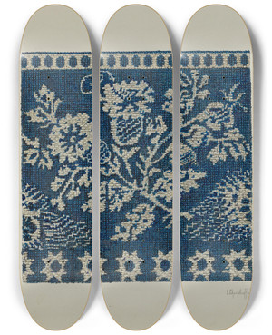 Triptych art skateboard deck of Cornelius Christoffels Coverlet_26 by Cornelius Christoffels (1879-1960)