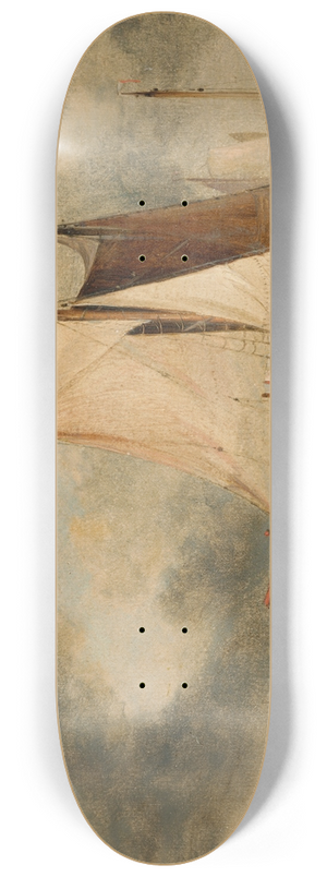 Edward William Cooke - Dutch sailing boats on the Zuyder Zee with a distant windmill 8.25 inch art skate deck