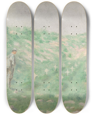 Triptych art skateboard deck of Dezider Czlder Military Cemetery by Dezider Czolder (1875-1933)