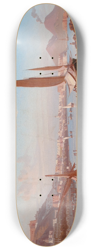 Edward William Cooke - Naples with Vesuvius Beyond 8.25 inch art skate deck Edward William Cooke - Naples with Vesuvius Beyond 8.25 inch art skate deck