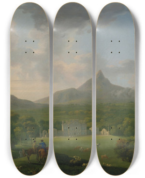 Triptych art skateboard deck of George Barret Powerscourt County Wicklow Ireland by George Barret (1767-1842)