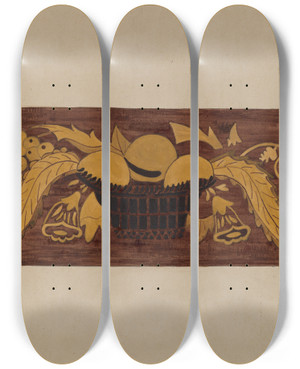 Triptych art skateboard deck of Genevieve Sherlock Hitchcock Chair_5 by Genevieve Sherlock