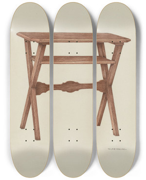 Triptych art skateboard deck of William Kieckhofel Table by William Kieckhofel (20-)