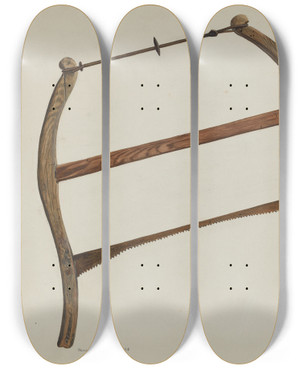 Triptych art skateboard deck of Henry Waldeck Bucksaw by Henry Waldeck