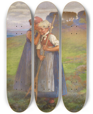 Triptych art skateboard deck of Fritz Reiss Secret by Fritz Reiss (1857-1915)