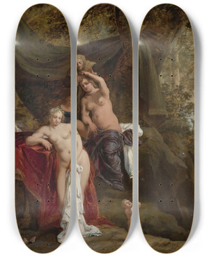 Triptych art skateboard deck of Bartholomeus Breenbergh Nymphs Bathing by Bartholomeus Breenbergh (1598-1657)