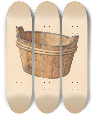 Triptych art skateboard deck of Orison Daeda Butter Firkin by Orison Daeda