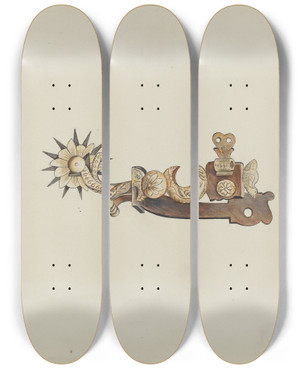Triptych art skateboard deck of William Hoffman Spur_1 by William Hoffman