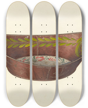 Triptych art skateboard deck of Mildred Ford Bread Tray_4 by Mildred Ford (20-)