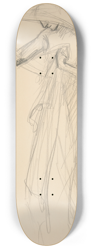 Edwin Austin Abbey - Figure study for The Hours; sketch for mural for the state capitol building in Harrisburg, Pennsylvania, 1902-1911 8.25 inch art skate deck