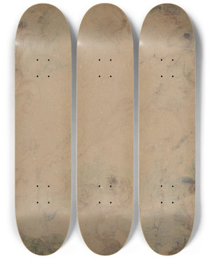 Triptych art skateboard deck of James Ensor Wenken Der Nimfen by James Ensor (1860-1949)