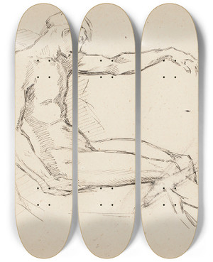 Triptych art skateboard deck of Helene Schjerfbeck Mies Andrea Del Sarton Mukaan by Helene Schjerfbeck (1862-1946)