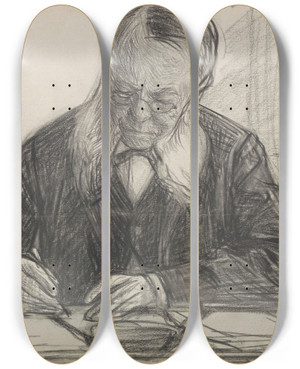 Triptych art skateboard deck of Jan Veth Portret Van Jc Van Deventer Schrijvend by Jan Veth (1864-1925) Triptych art skateboard deck of Jan Veth Portret Van Jc Van Deventer Schrijvend by Jan Veth (1864-1925)