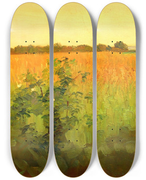 Triptych art skateboard deck of Agnes Slottmller Fields by Agnes Slott-Mller (1862-1937)