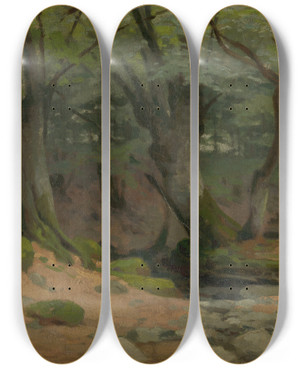 Triptych art skateboard deck of Udovt Ordk Trees by udovt ordk (1865-1937)