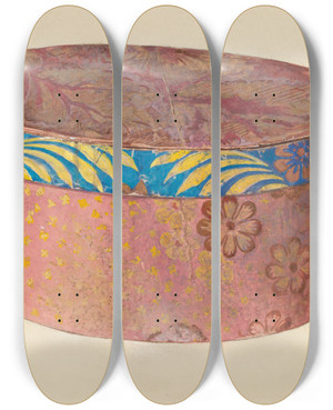 Triptych art skateboard deck of Gilbert Sackerman Bandbox_12 by Gilbert Sackerman (20-)