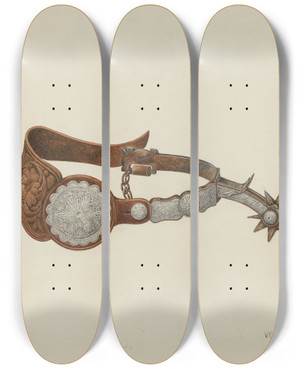 Triptych art skateboard deck of William Kieckhofel Spur_1 by William Kieckhofel (20-)