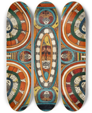 Triptych art skateboard deck of Adolf Wlfli Skt Adolfringenhall by Adolf Wolfli (1864-1930)