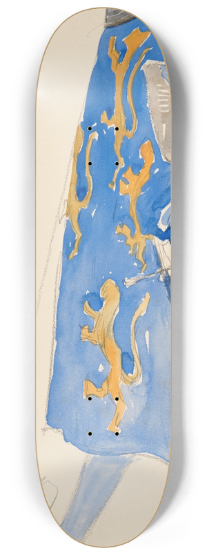 Edwin Austin Abbey - Salisbury (armed), costume sketch for Henry Irvings 1898 Planned Production of Richard II 8.25 inch art skate deck