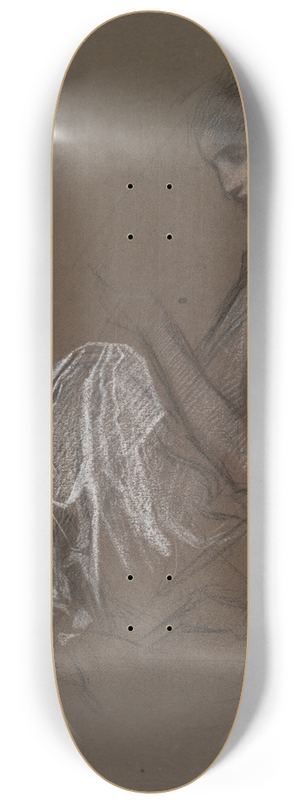 Edwin Austin Abbey - Seated femalefigure 8.25 inch art skate deck