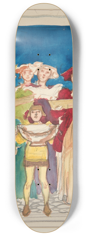 Edwin Austin Abbey - Sketch for ChristmasCard 8.25 inch art skate deck