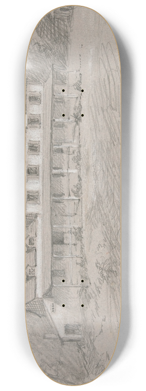Edwin Austin Abbey - Sketch of a countryhome 8.25 inch art skate deck