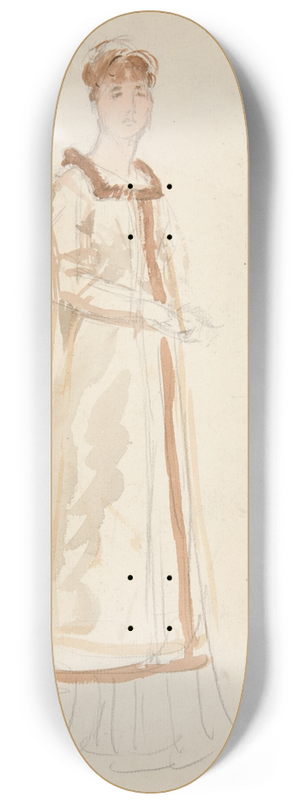 Edwin Austin Abbey - Sketch of a woman  study for a play 8.25 inch art skate deck