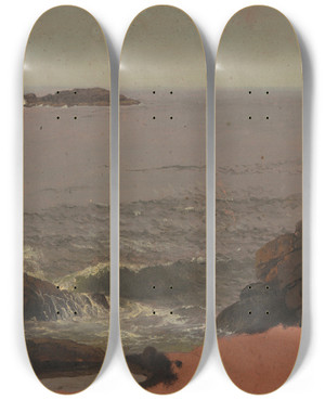 Triptych art skateboard deck of Frederic Edwin Church Maine Coast_1 by Frederic Edwin Church (1826-1900) Triptych art skateboard deck of Frederic Edwin Church Maine Coast_1 by Frederic Edwin Church (1826-1900)