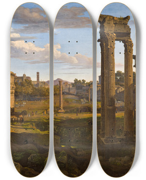 Triptych art skateboard deck of Johann Heinrich Schilbach View From The Capitol Looking Towards The Forum Romanum by Johann Heinrich Schilbach (1798-1851) Triptych art skateboard deck of Johann Heinrich Schilbach View From The Capitol Looking Towards The Forum Romanum by Johann Heinrich Schilbach (1798-1851)