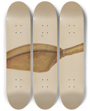 Triptych art skateboard deck of Michael Dadante Scoop by Michael Dadante