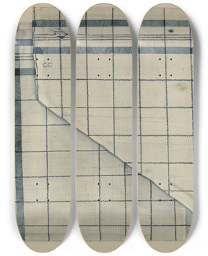 Triptych art skateboard deck of Charles Goodwin Shaker Kerchief_2 by Charles Goodwin