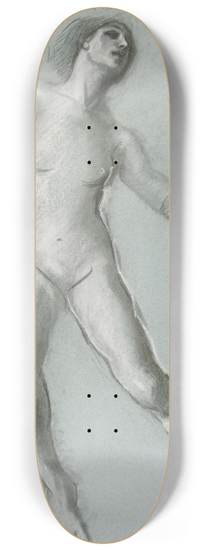 Edwin Austin Abbey - Study for figure of 12 noon in The Hours, mural at the state capitol building in Harrisburg, Pennsylvania 8.25 inch art skate deck