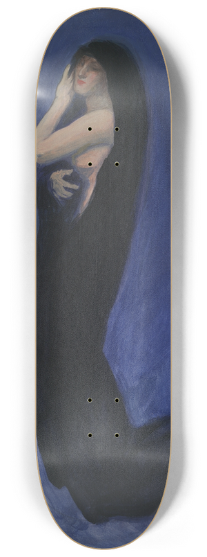 Edwin Austin Abbey - Study for figure of 4 am in The Hours celing at the state capitol building in Harrisburg,Pennsylvania 8.25 inch art skate deck